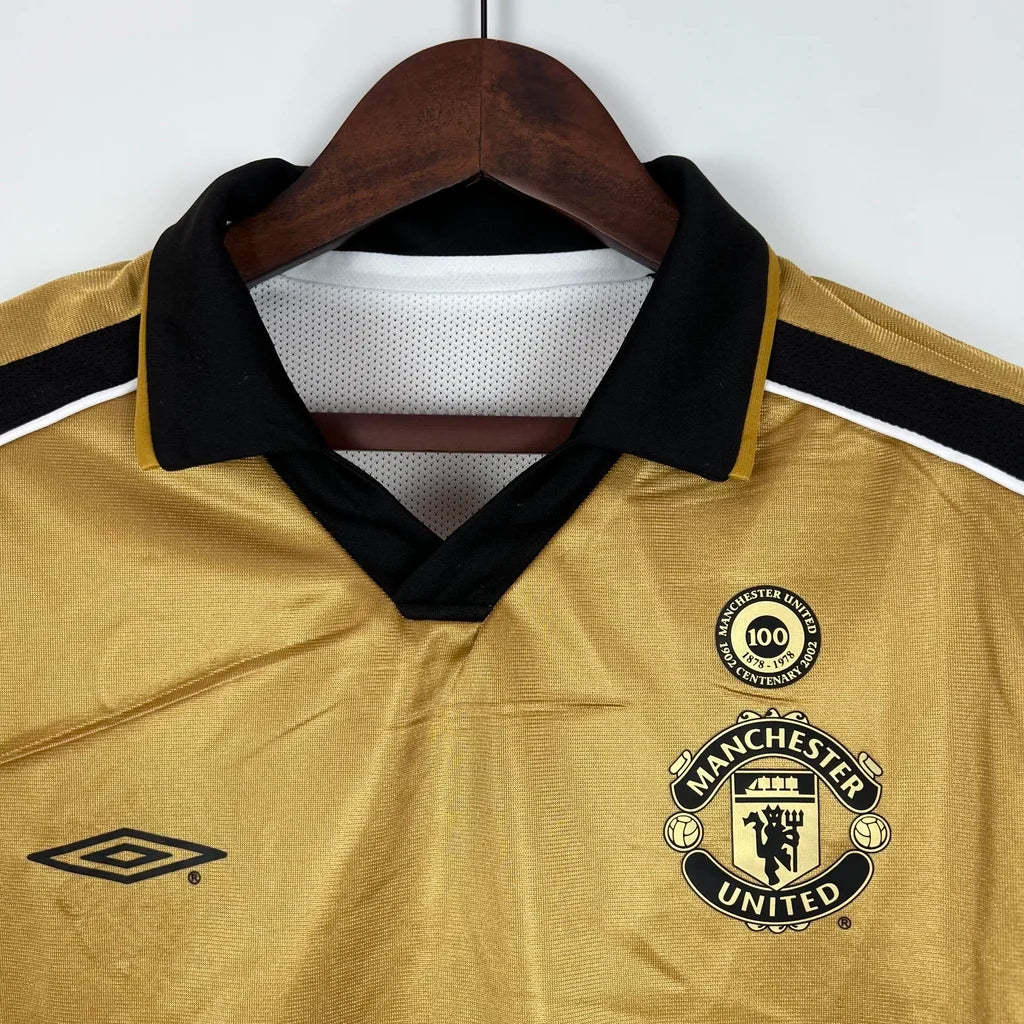 Camisa Masculina Retro Manchester United 100 anos Dupla Face 2002 - Torcedor