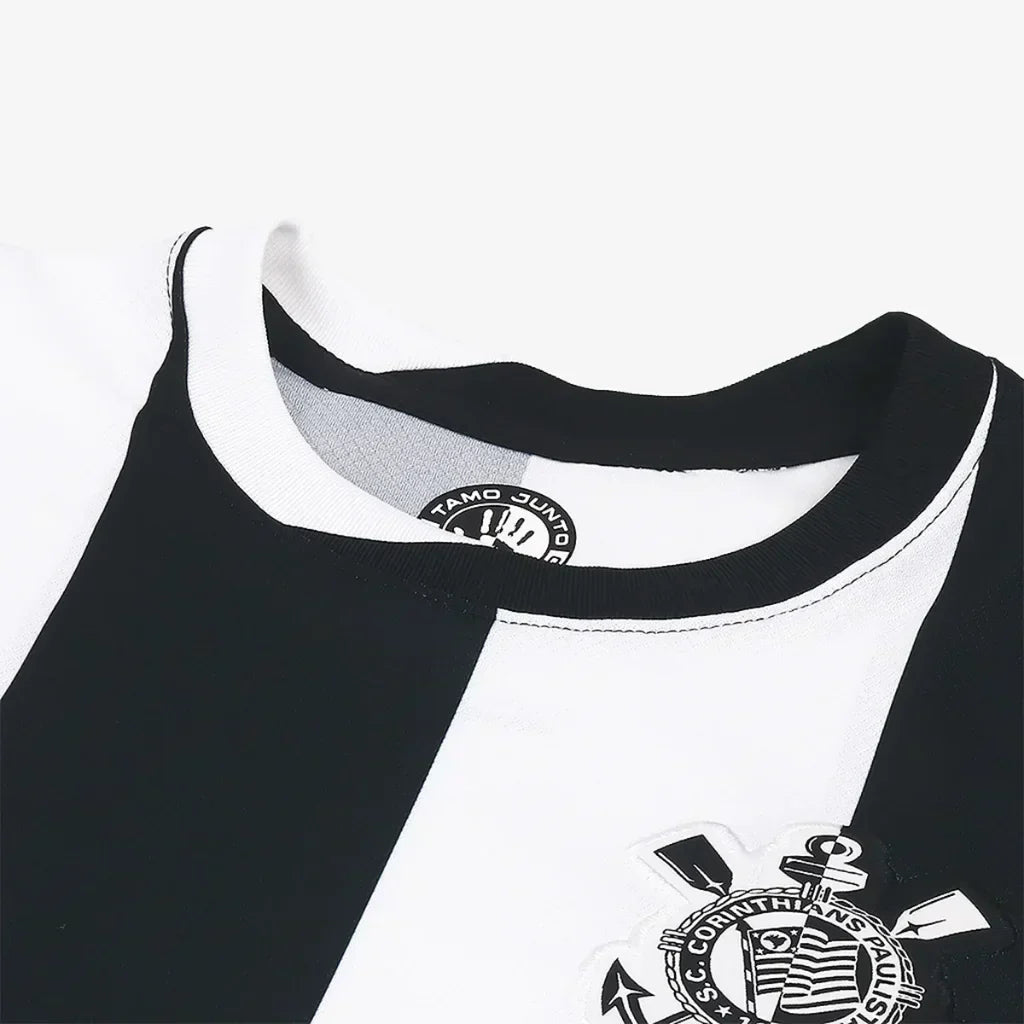 Camisa Feminina Corinthians III Torcedor - Branco+Preto