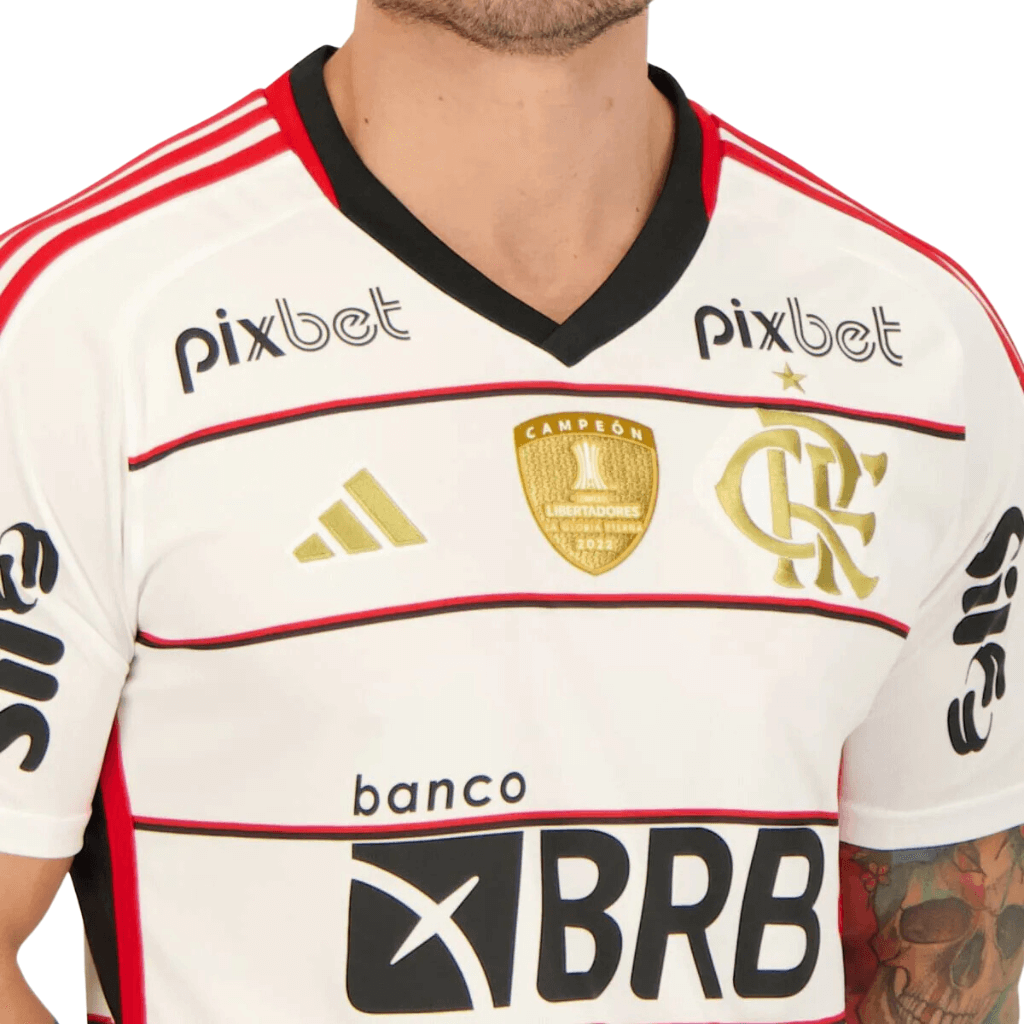 Camisa Masculina Flamengo II 2023/24 - Patrocínios + Patchs