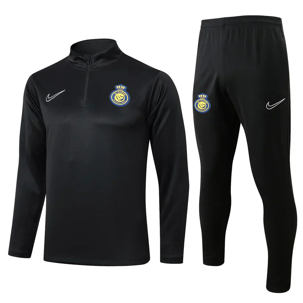 Conjunto Al Nassr Zíper Curto Treino Preto 2024/25
