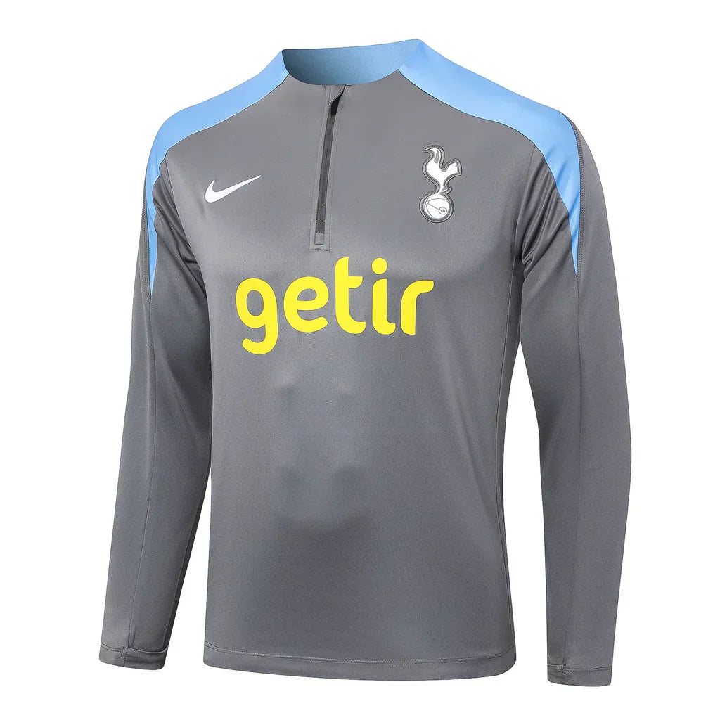 Conjunto Tottenham Zíper Curto Treino Cinza 2024/25