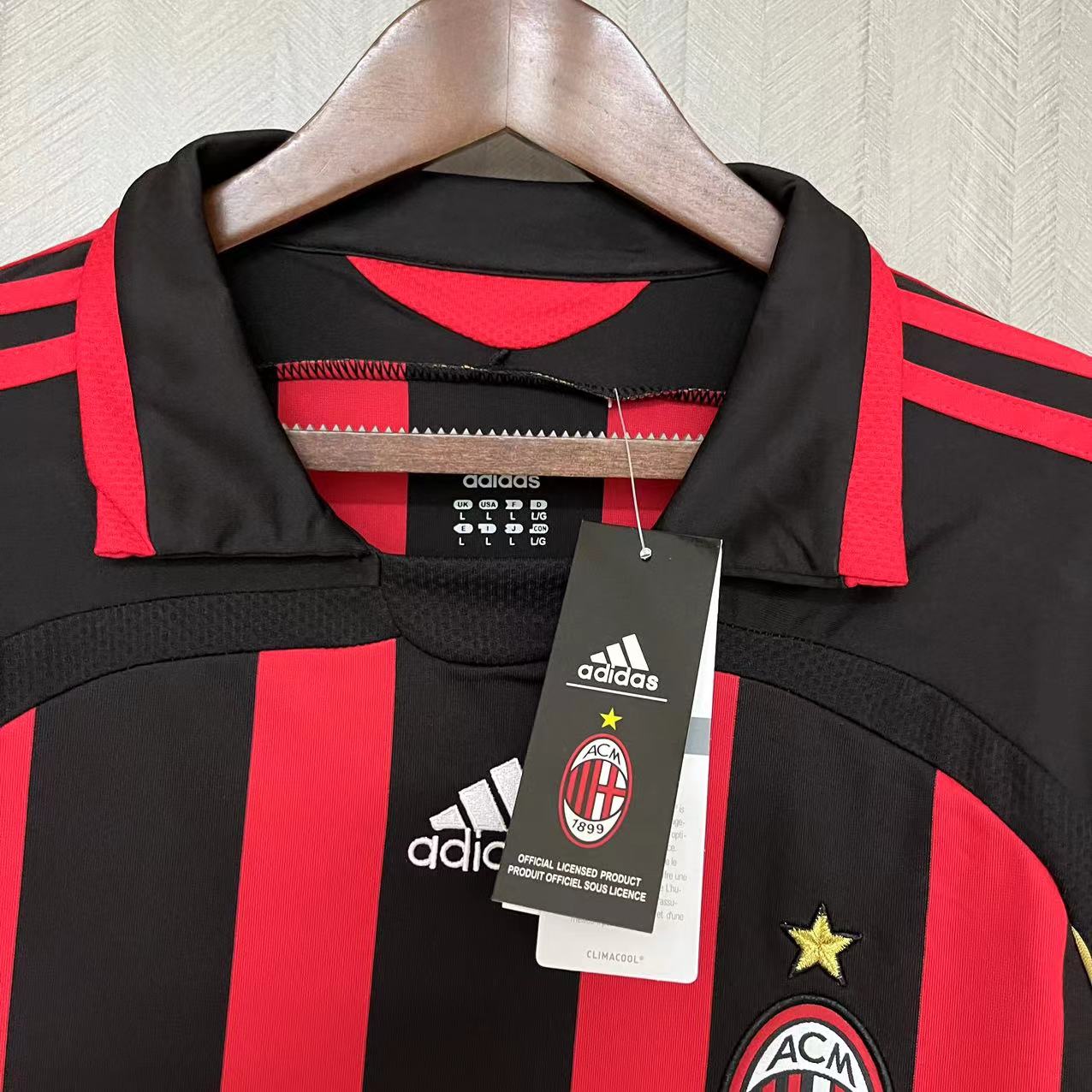 CAMISA RETRÔ MILAN HOME MANGA LONGA 06/07