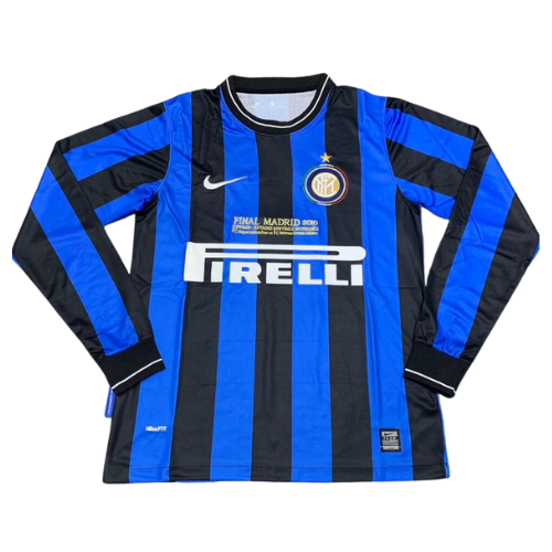 CAMISA RETRÔ MANGA LONGA INTER DE MILÃO HOME 09/10
