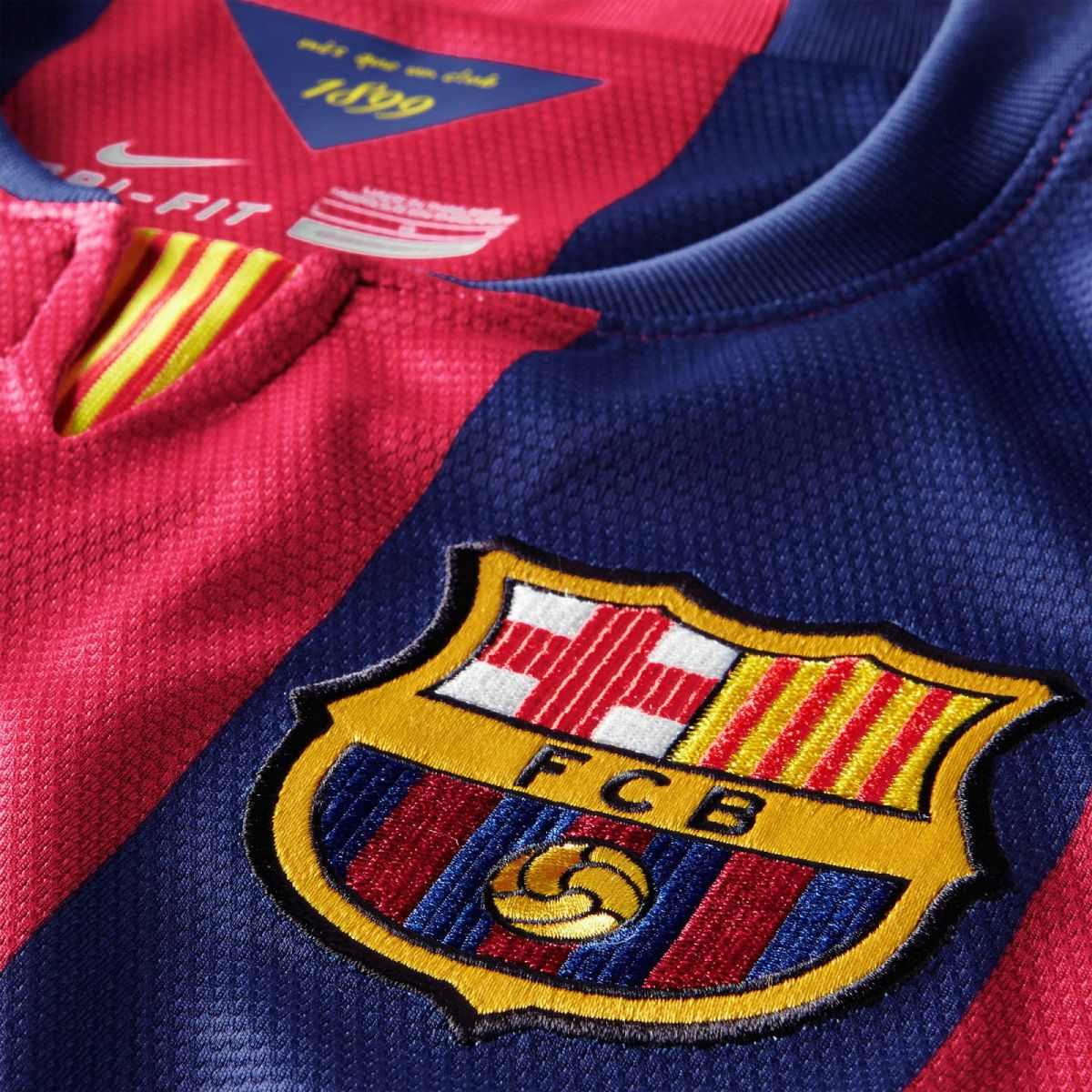 CAMISA RETRÔ BARCELONA HOME 2014/15 GRENÁ MASCULINA + CHAVEIRO ESPECIAL DE BRINDE