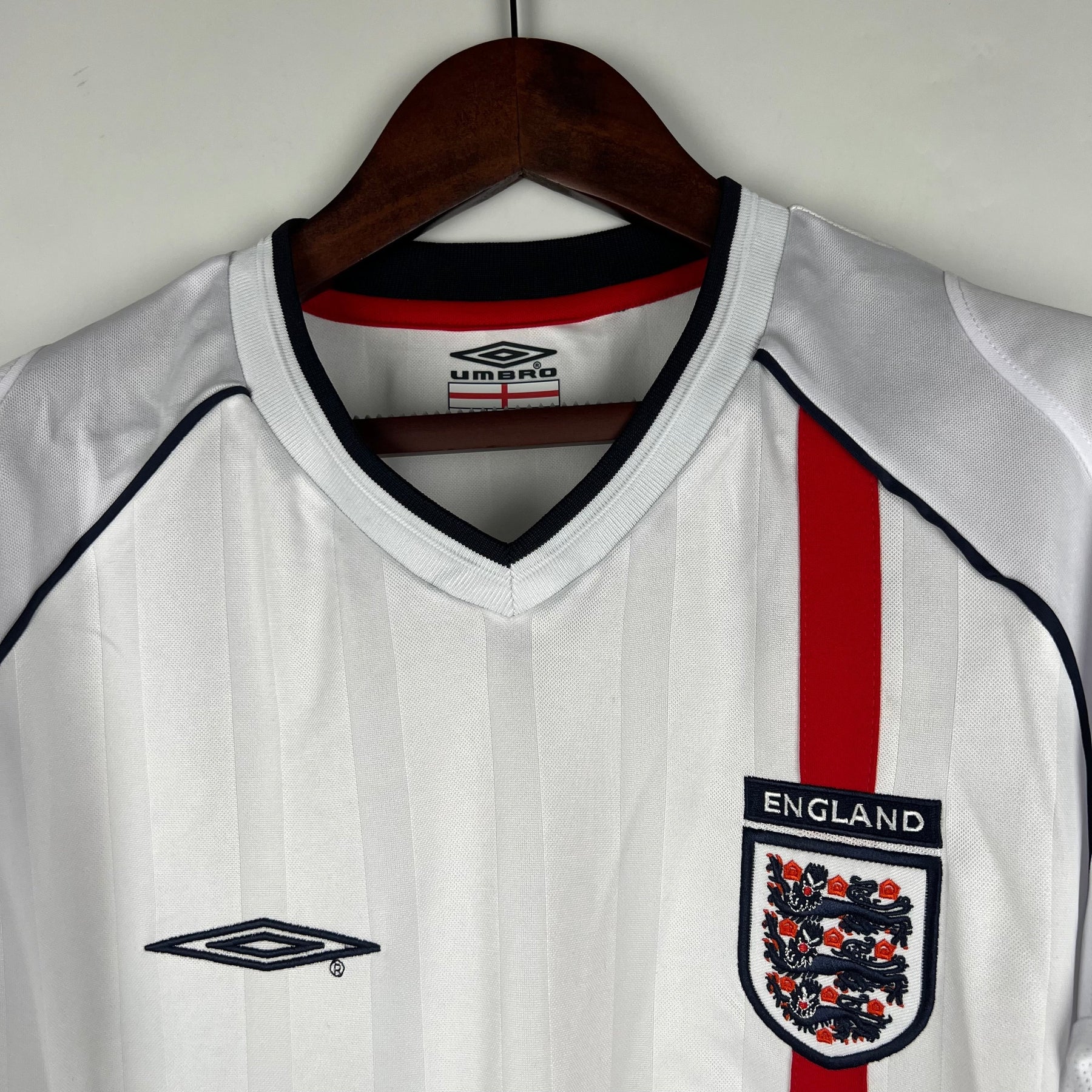 CAMISA RETRÔ INGLATERRA HOME MANGA LONGA 2002