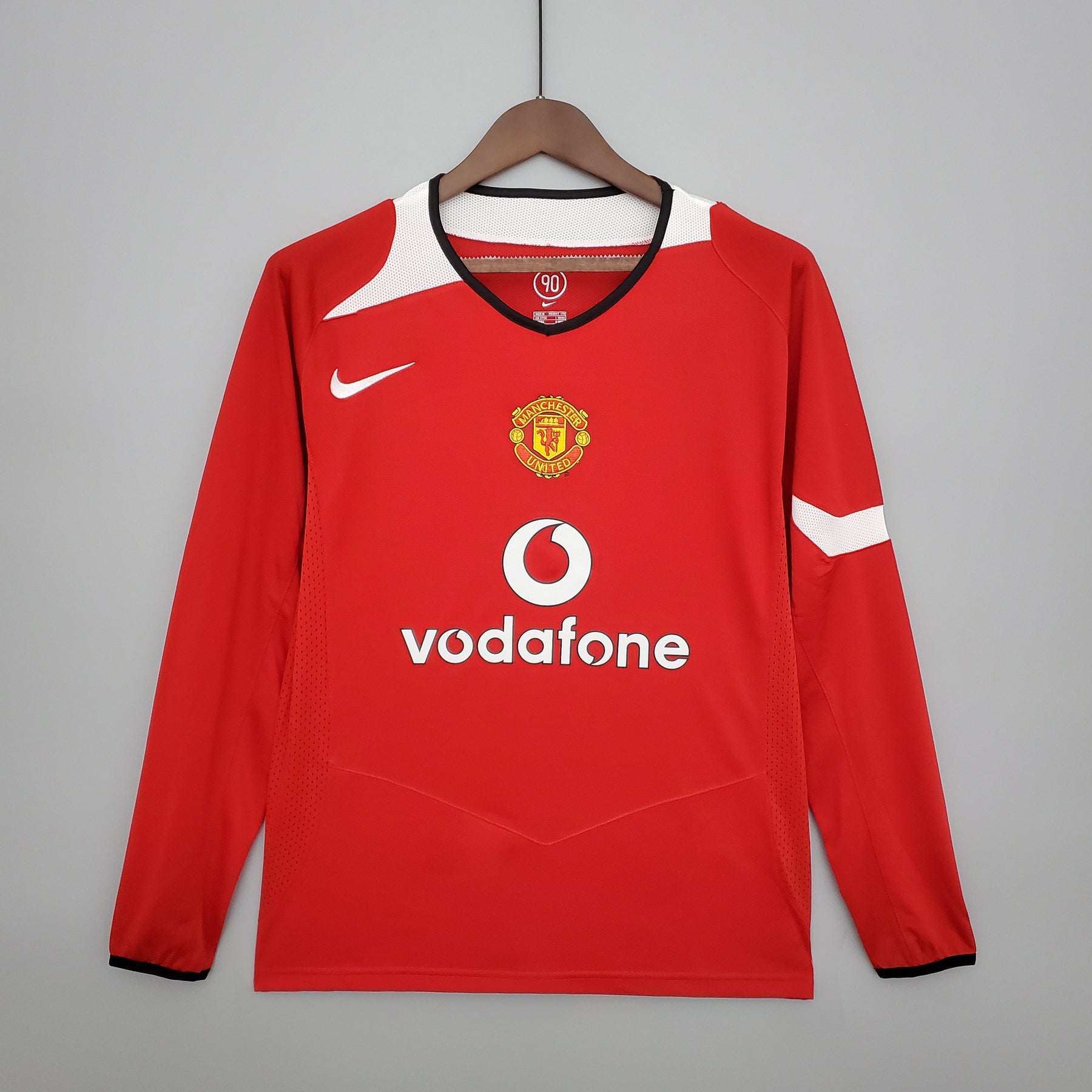 CAMISA RETRÔ MANCHESTER UNITED HOME MANGA LONGA 04/05