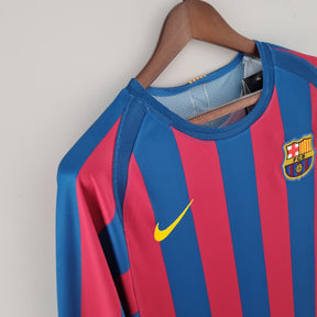 CAMISA RETRÔ BARCELONA HOME MANGA LONGA 05/06