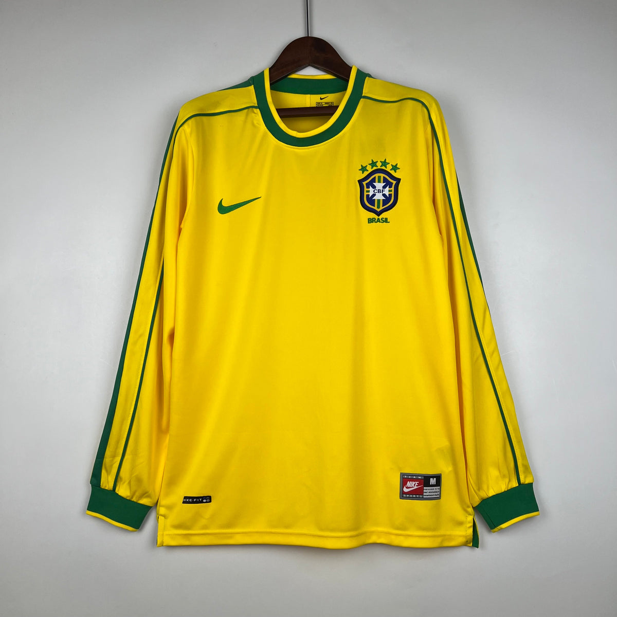 CAMISA RETRÔ MANGA LONGA BRASIL HOME 97/98