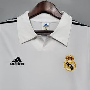 CAMISA REAL MADRID MANGA LONGA RETRÔ HOME 2002