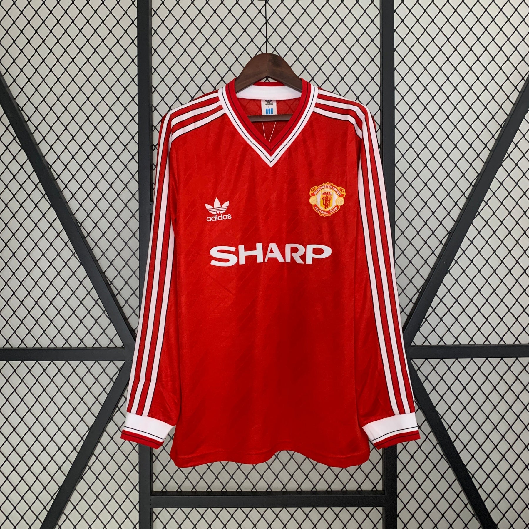CAMISA RETRÔ MANCHESTER UNITED HOME MANGA LONGA 86/88