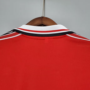 CAMISA RETRÔ MANCHESTER UNITED HOME MANGA LONGA 98/99