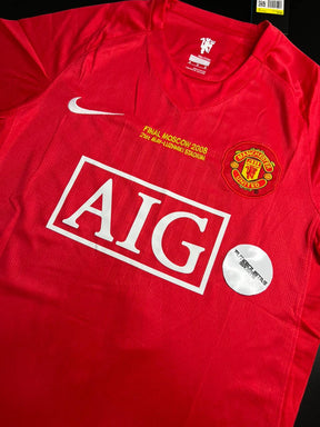Camisa Retrô Manchester United 2007/08 Manga Longa Edição Champions League