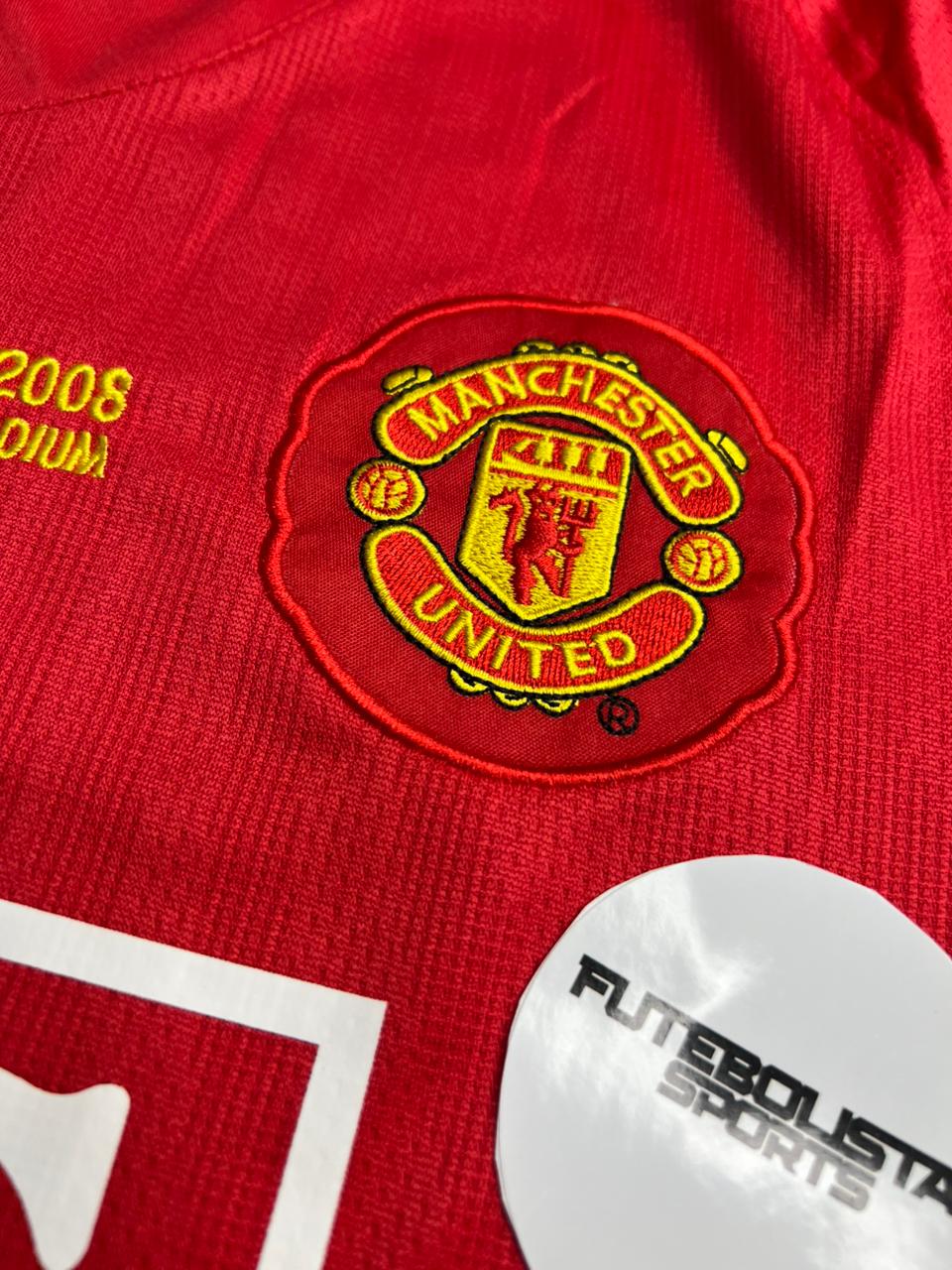 Camisa Retrô Manchester United 2007/08 Manga Longa Edição Champions League