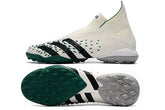 Chuteira Society Adidas Predator Freak + FG White/Green - Cano Alto