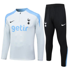 Conjunto Tottenham Zíper Curto Treino Branco 2024/25