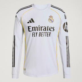 CAMISA REAL MADRID I TITULAR 2025/26 AUTHENTIC VERSÃO JOGADOR MANGA LONGA