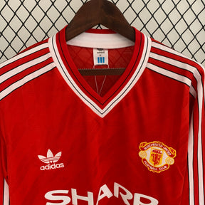 CAMISA RETRÔ MANCHESTER UNITED HOME MANGA LONGA 86/88