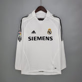 CAMISA REAL MADRID MANGA LONGA RETRÔ HOME 05/06