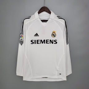 CAMISA REAL MADRID MANGA LONGA RETRÔ HOME 05/06