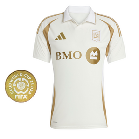 CAMISA RESERVA II LOS ANGELES GALAXY   MUNDIAL DE CLUBES 2025 BRANCA/DOURADA TORCEDOR MASCULINA