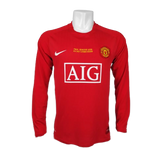 Camisa Retrô Manchester United 2007/08 Manga Longa Edição Champions League