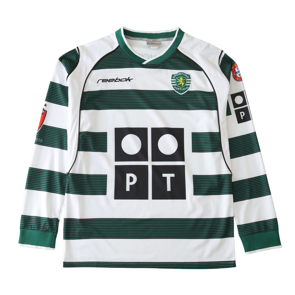 CAMISA RETRÔ SPORTING HOME MANGA LONGA 01/03