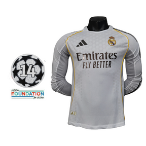 CAMISA REAL MADRID I TITULAR 2025/26 AUTHENTIC VERSÃO JOGADOR MANGA LONGA