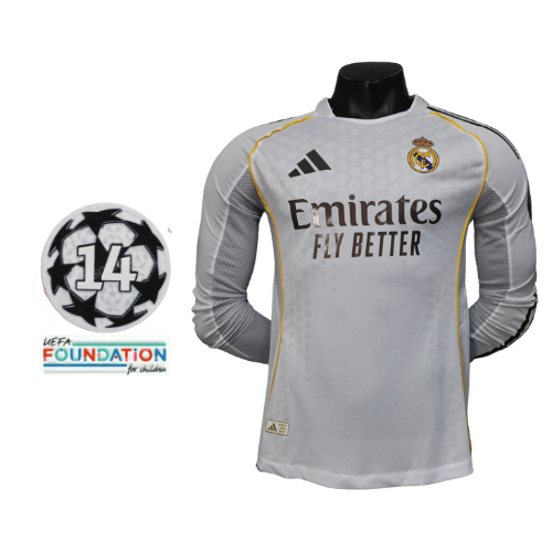 CAMISA REAL MADRID I TITULAR 2025/26 AUTHENTIC VERSÃO JOGADOR MANGA LONGA