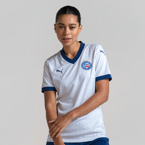 Camisa Bahia Titular 25/26 - Branca Puma Versão Feminina Baby Look